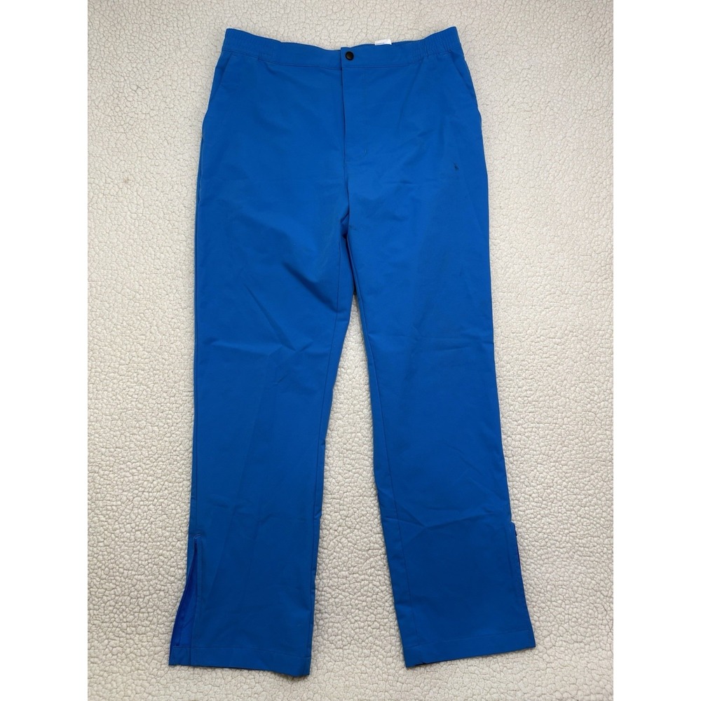 CALLAWAY Golf Rain Pants Blue Sea Star Mens Medium Zip Ankle Performance Stretch